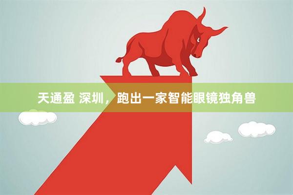 天通盈 深圳，跑出一家智能眼镜独角兽